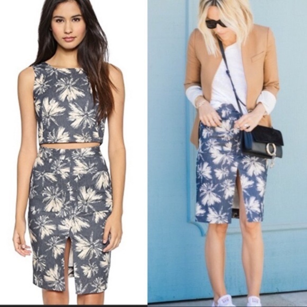 NWOT L’AGENCE Palm-Tree Print Skirt